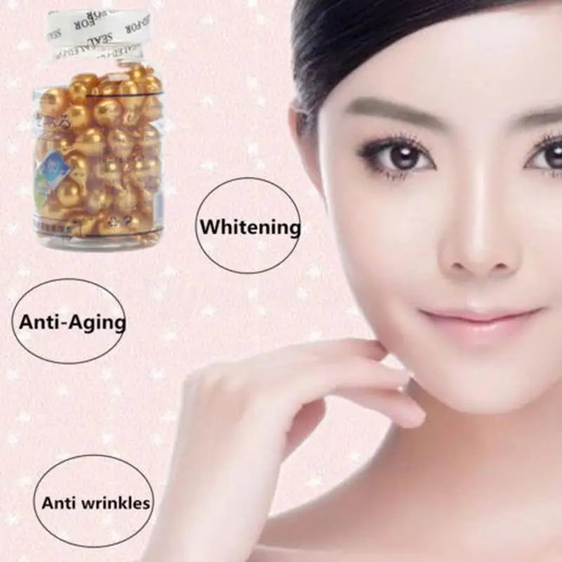 Vitamin E Extract Capsules Anti-wrinkle Whitening Cream Facial Serum 90Pcs/bottle