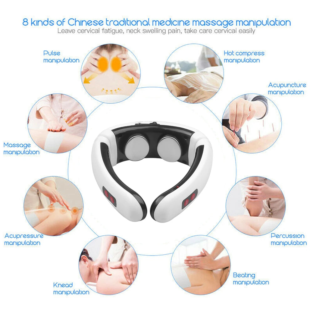 Electric Neck Massager & Pulse Back 6 Modes Power Control