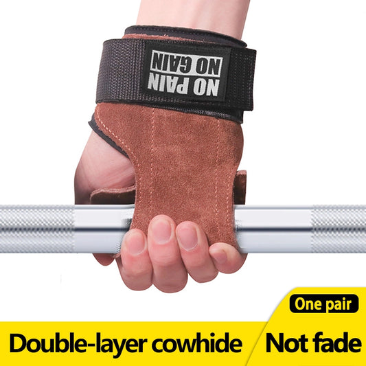 Cowhide Gloves Grips Anti-Skid Weight Power Belt Lifting Pads Deadlift Belt Workout Gloves Palm Protection