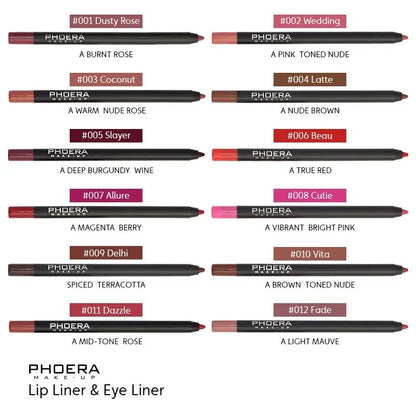 Waterproof Matte Lipliner Pencil Lasting Non-stick Cup Moisturising 12Color