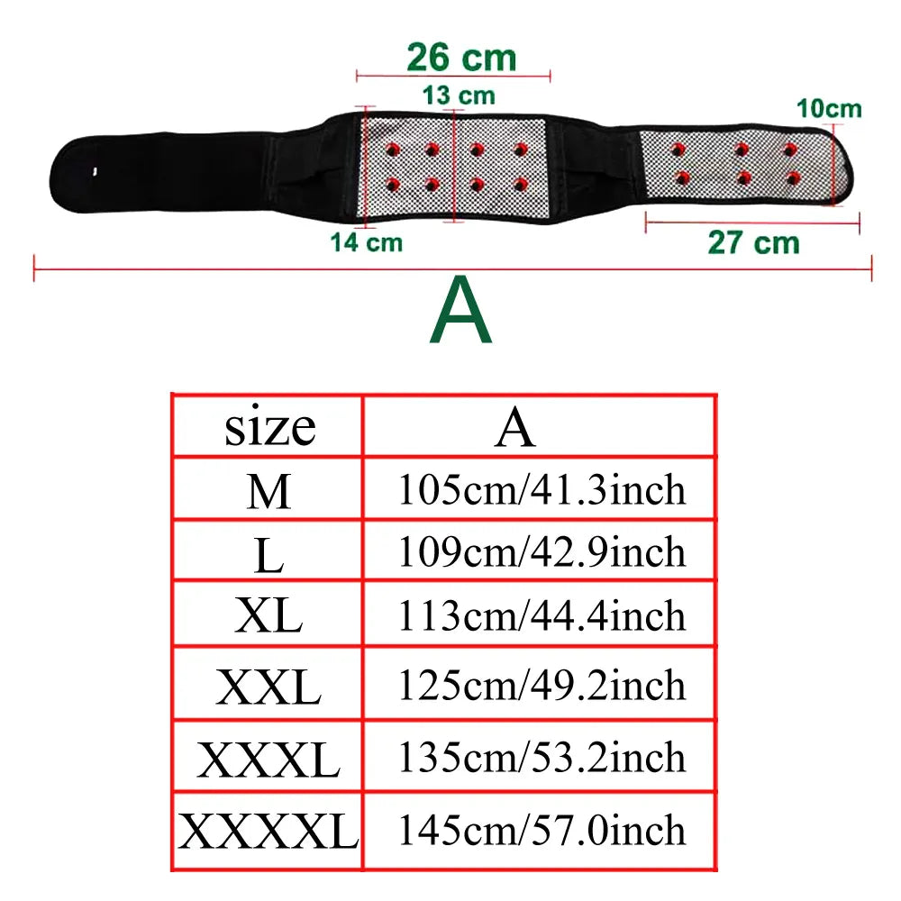 Adjustable Tourmaline Self Heating Magnetic Therapy Back Waist Care