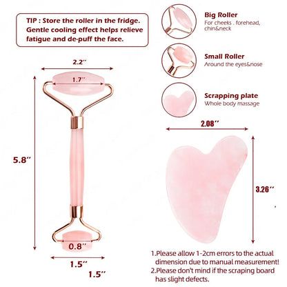 Rose Quartz Powder Crystal Jade Roller