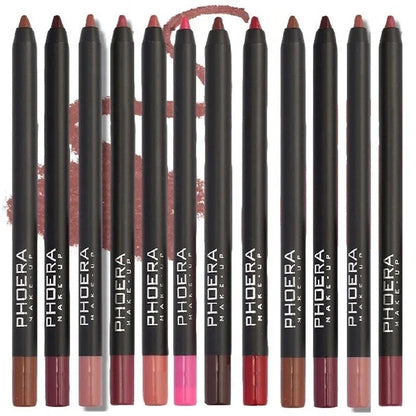 Waterproof Matte Lipliner Pencil Lasting Non-stick Cup Moisturising 12Color