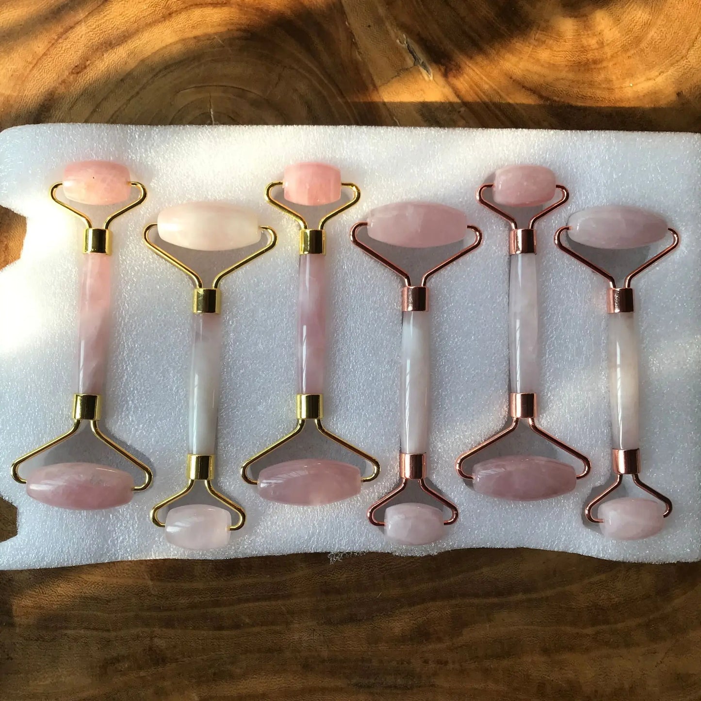 Rose Quartz Powder Crystal Jade Roller