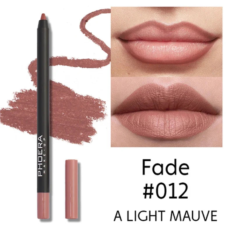 Waterproof Matte Lipliner Pencil Lasting Non-stick Cup Moisturising 12Color