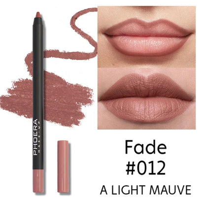 Waterproof Matte Lipliner Pencil Lasting Non-stick Cup Moisturising 12Color