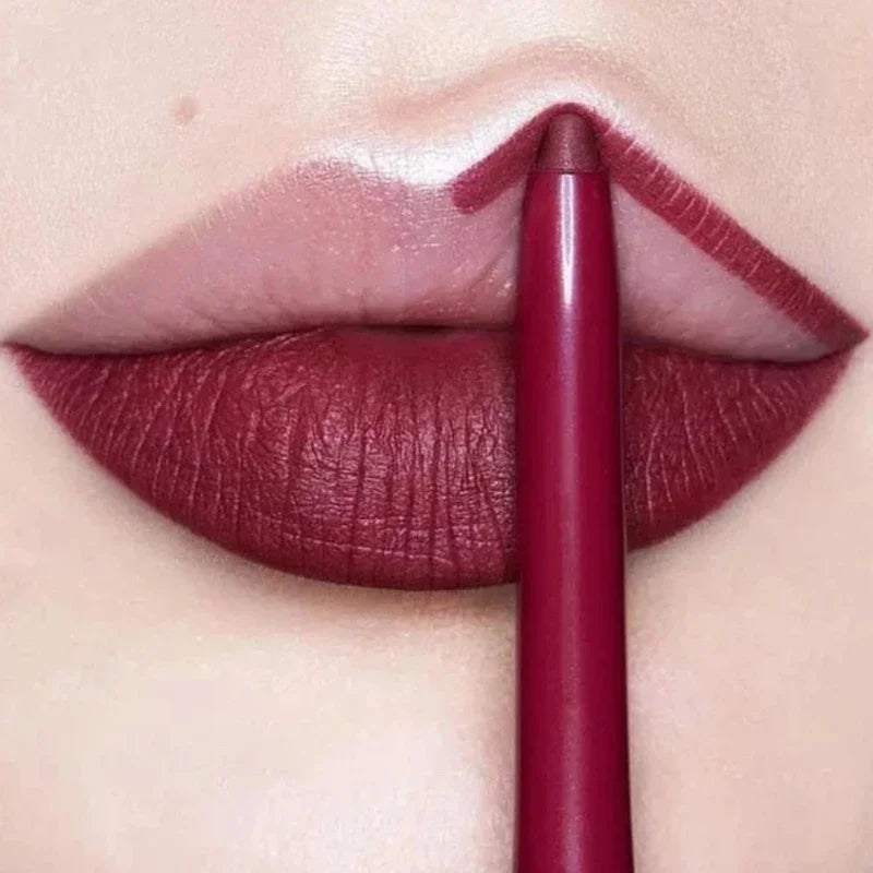 Waterproof Matte Lipliner Pencil Lasting Non-stick Cup Moisturising 12Color